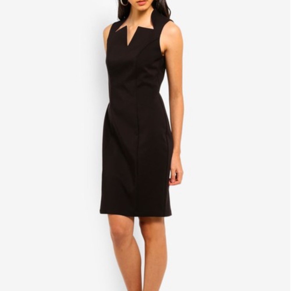 NEW JustFab black waffle sheath dress medium